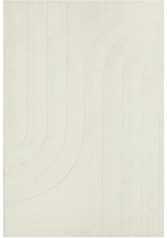 Summit Trail White Wool Viscose Rug