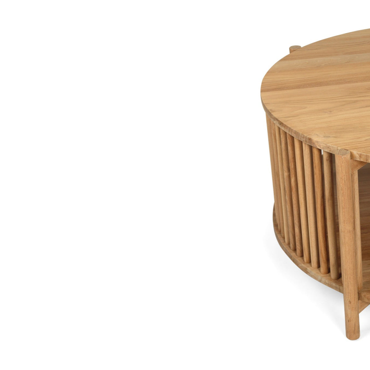 Sage Teak Round Coffee Table – 1m