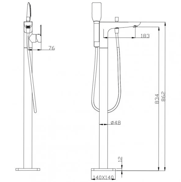 EVIO Floor Standing Mixer Chrome