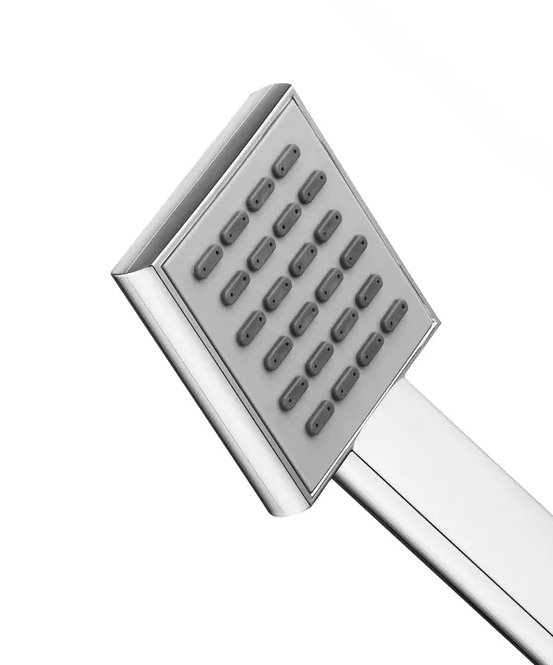 TARAN Shower Rail with Square Handheld Shower Piece - Chrome