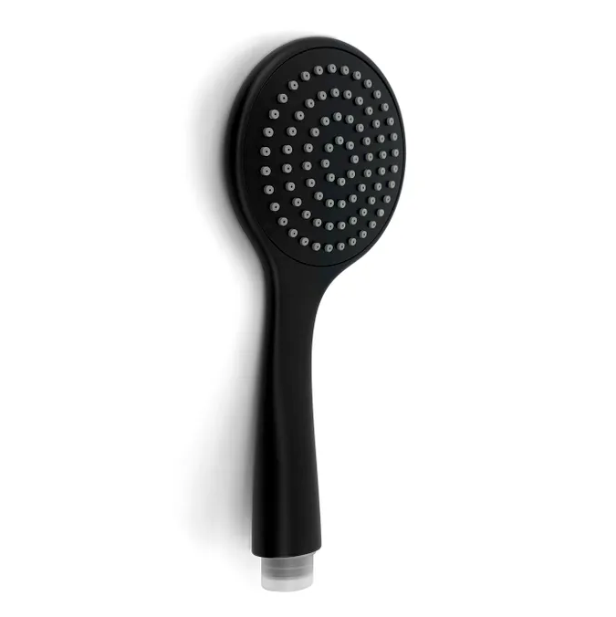 PAVIA Shower Rail with Round Handheld Shower Piece - Black