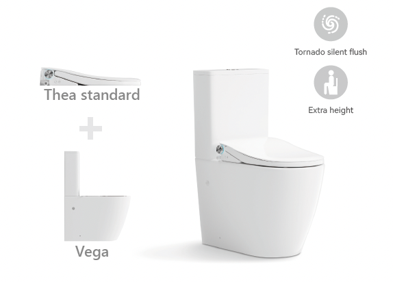 THEA Standard VEGA Rimless Back to Wall Smart Toilet Suite