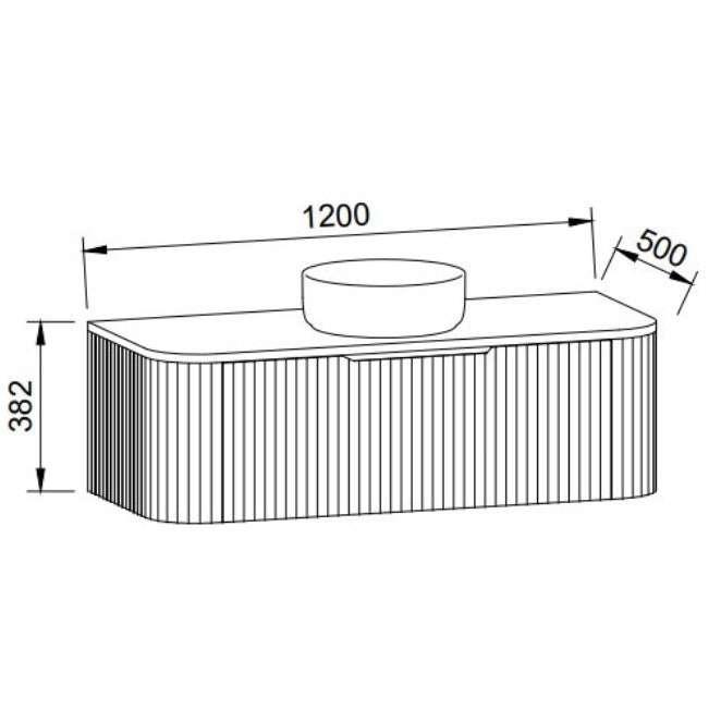 Timberline SANTOS Fluted Wall Hung Vanity (All Sizes)