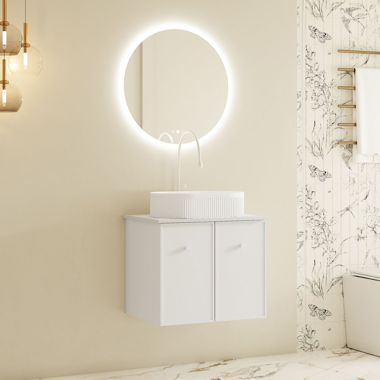 Seattle Wall Hung Vanity Cabinet Matte White