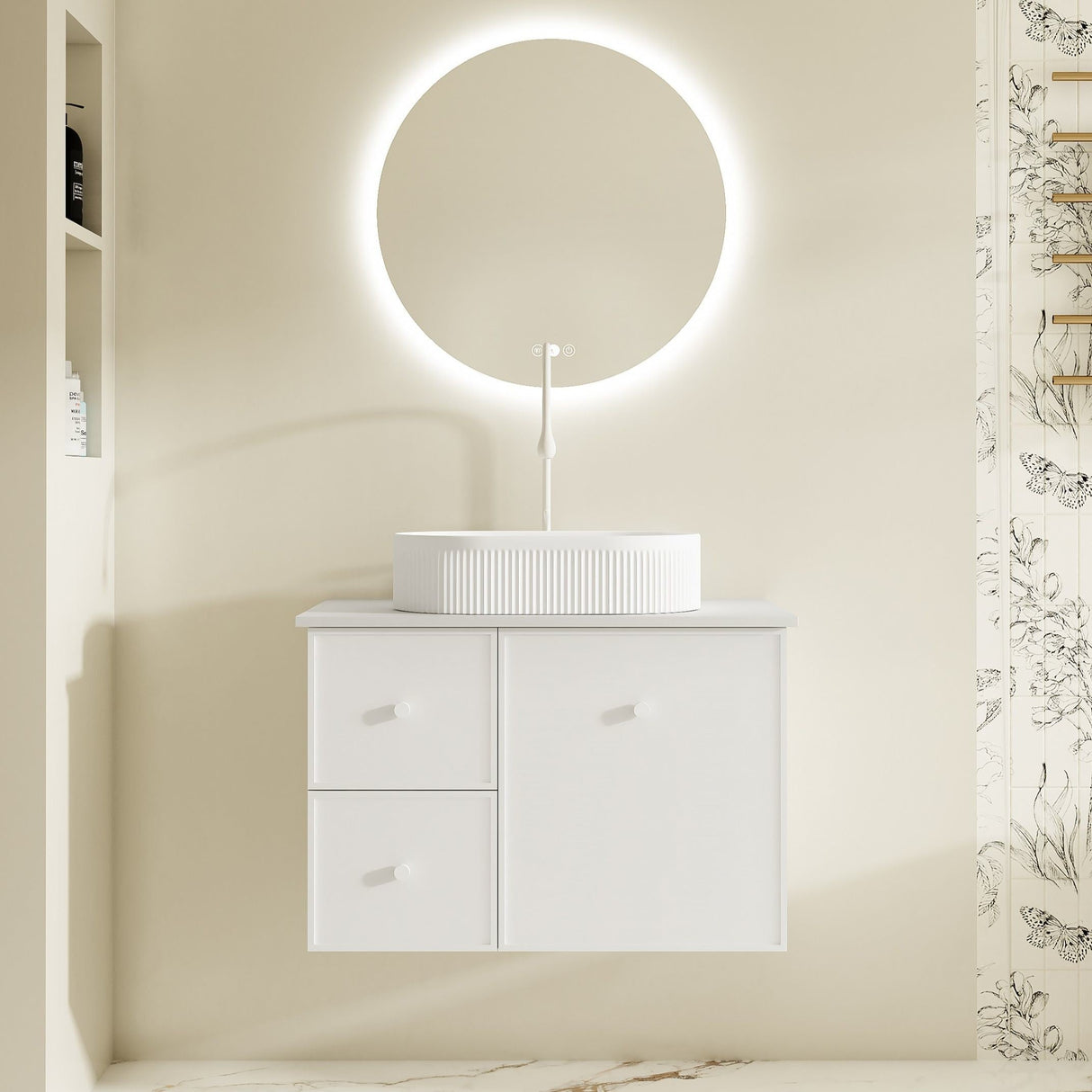 Seattle Wall Hung Vanity Cabinet Matte White