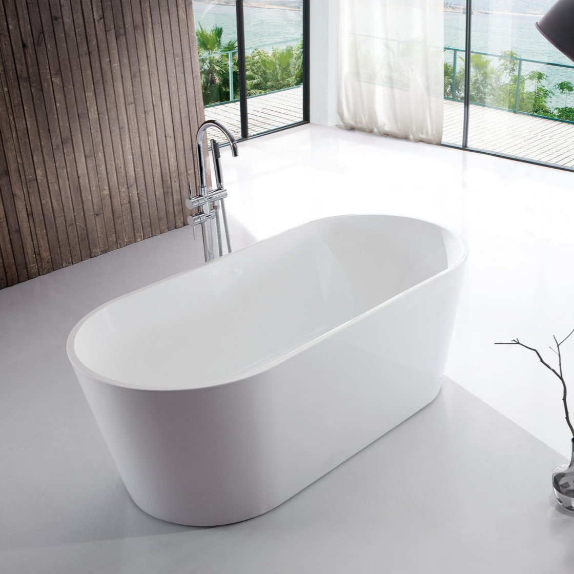 SHANTY Free-Standing Bathtub with Non-Overflow (Gloss White) (Optional Sizes)