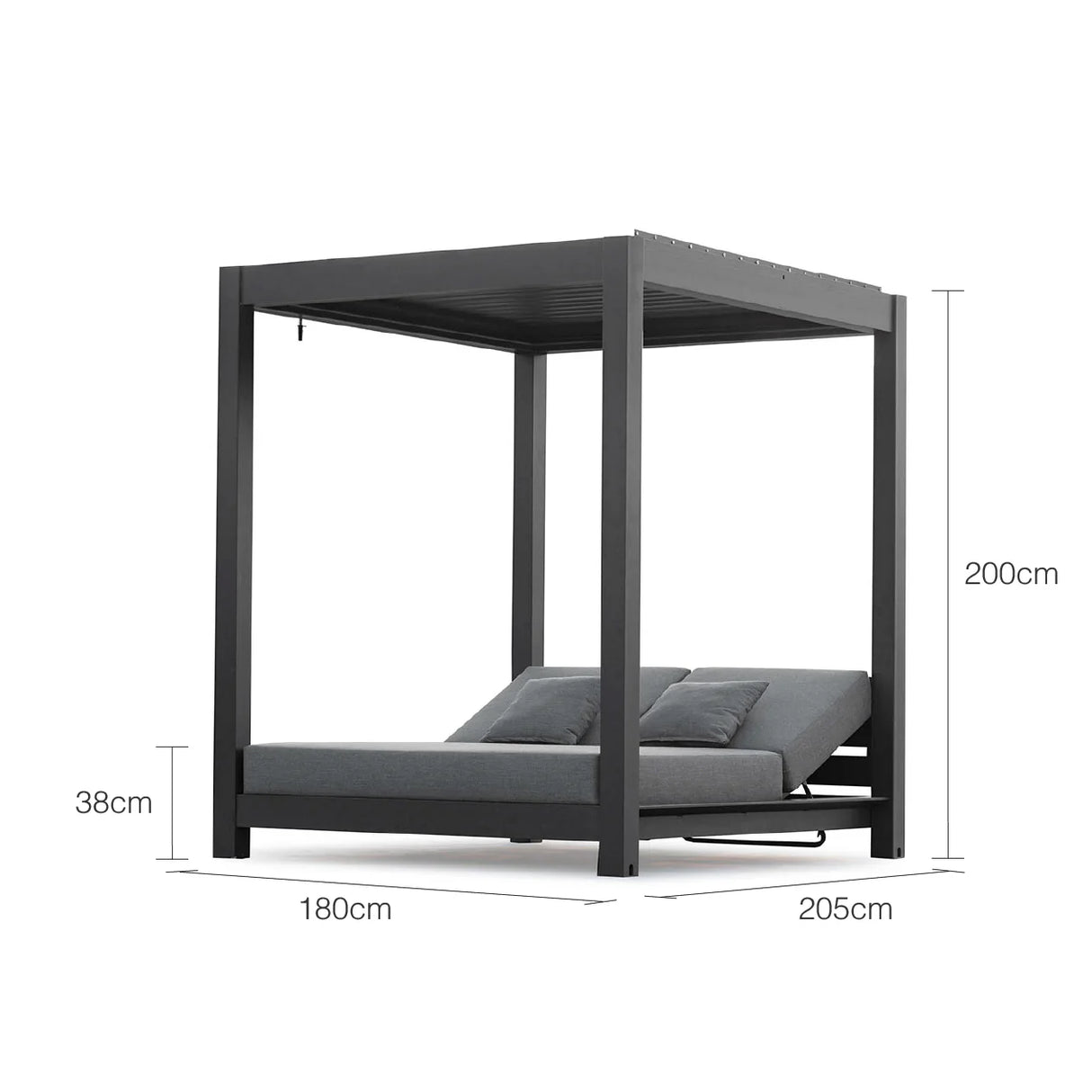 Skyline Outdoor Aluminium Daybed in Charcoal