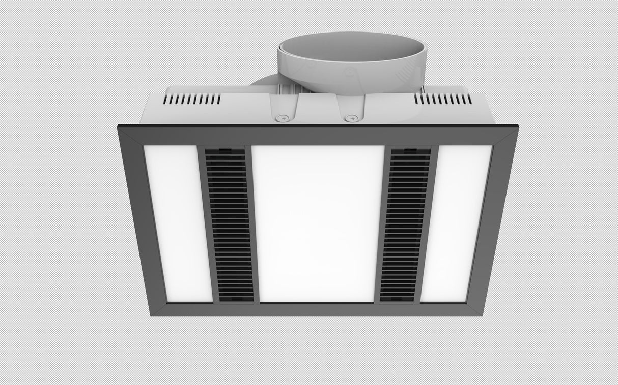 MODURA Slender Black High Extraction Exhaust Fan With Panel Light 24w