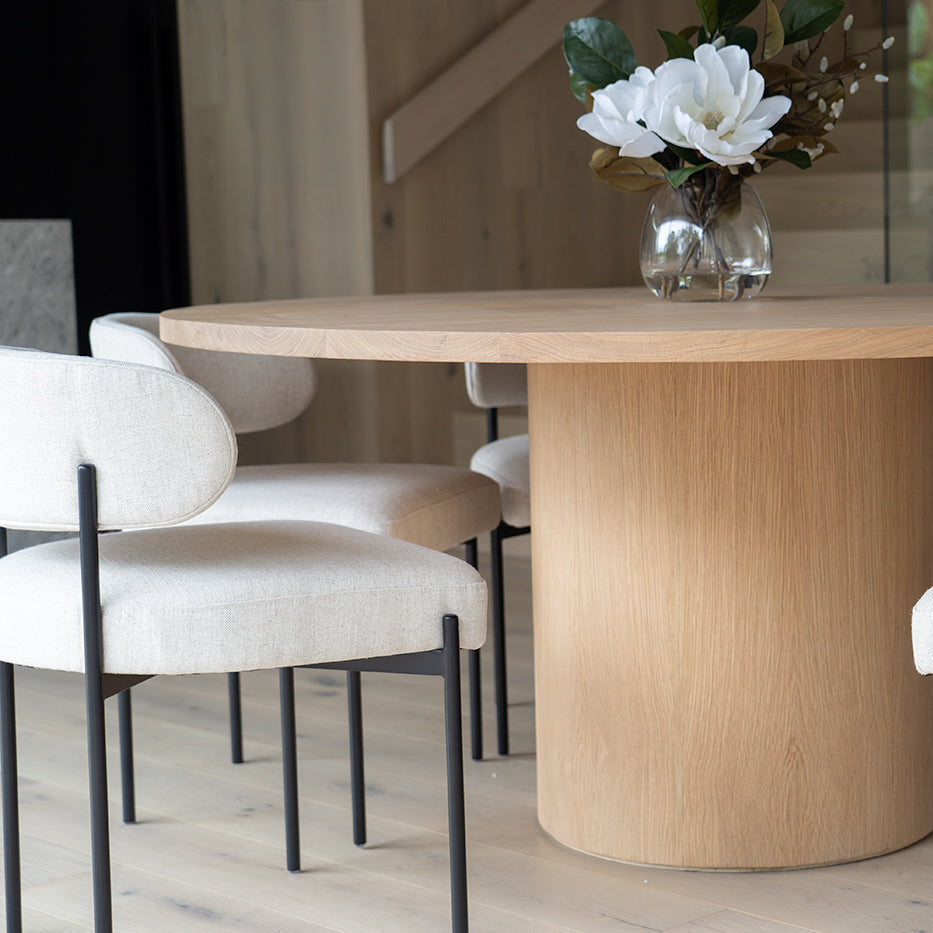 Soho Sleek Metal Dining Chair - Linen