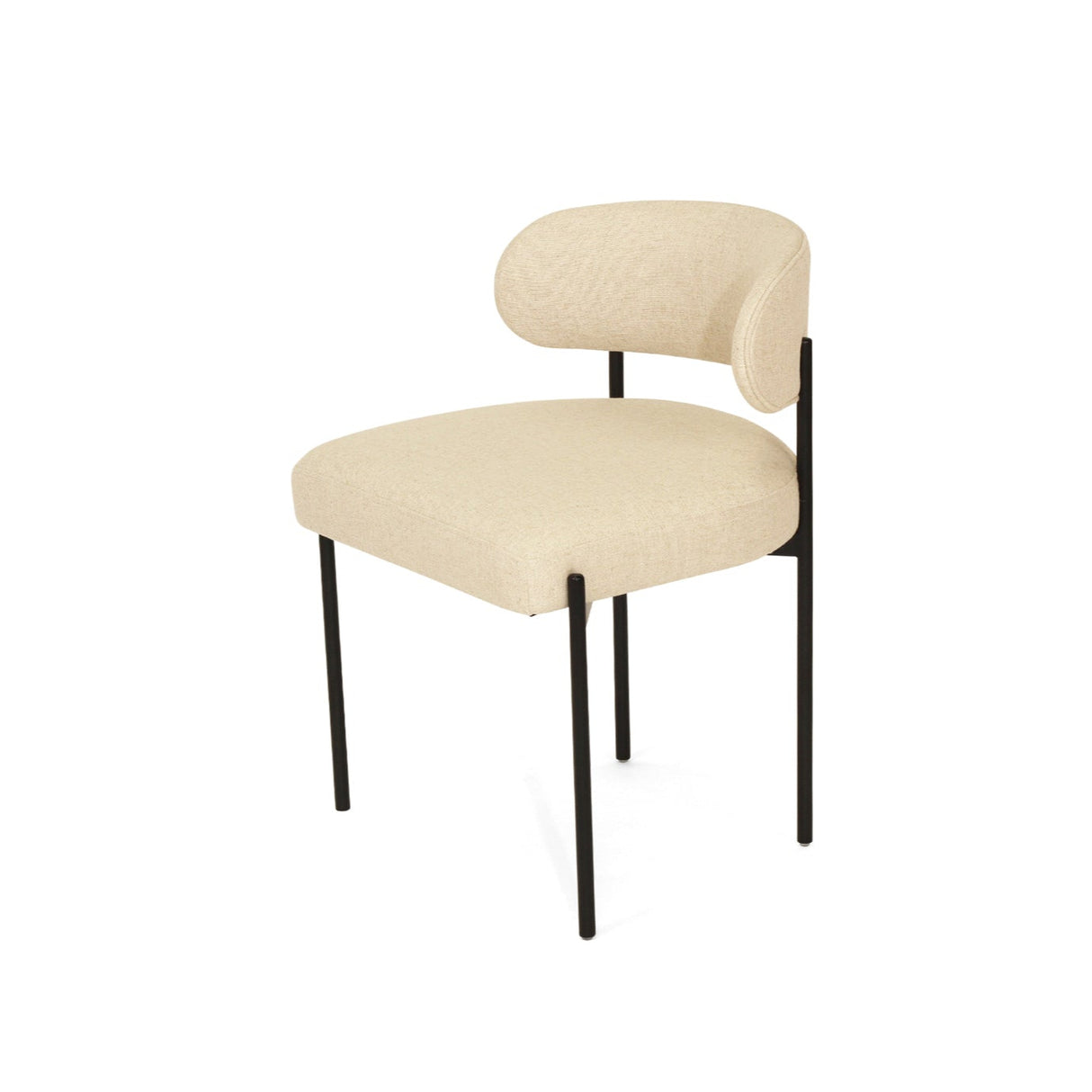 Soho Sleek Metal Dining Chair - Linen