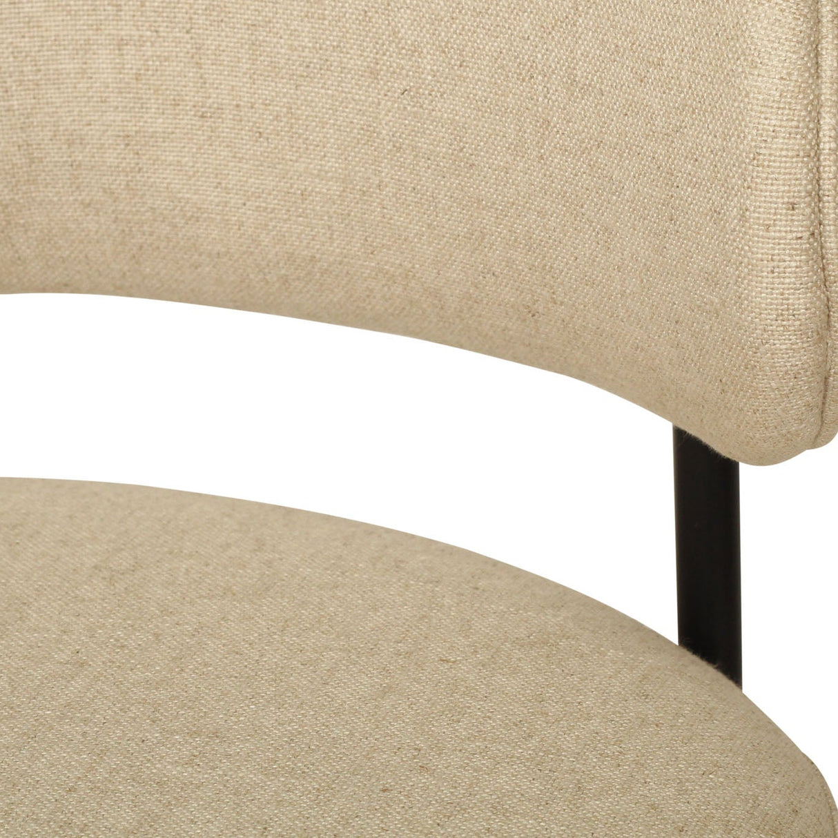 Soho Sleek Metal Dining Chair - Linen