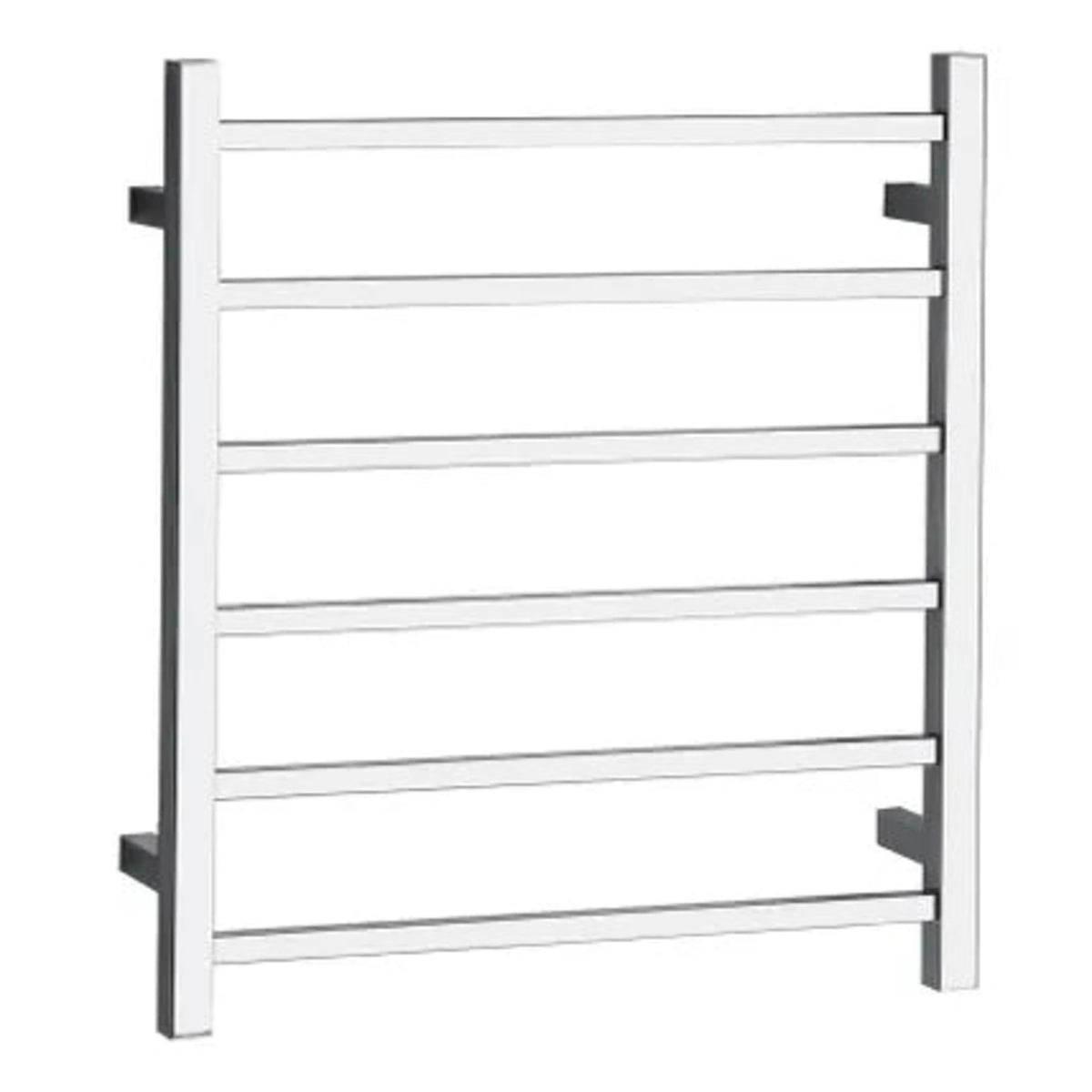 UNIVERSAL Square Electric Heated Towel Rack 6 Bars Inlet - Chrome
