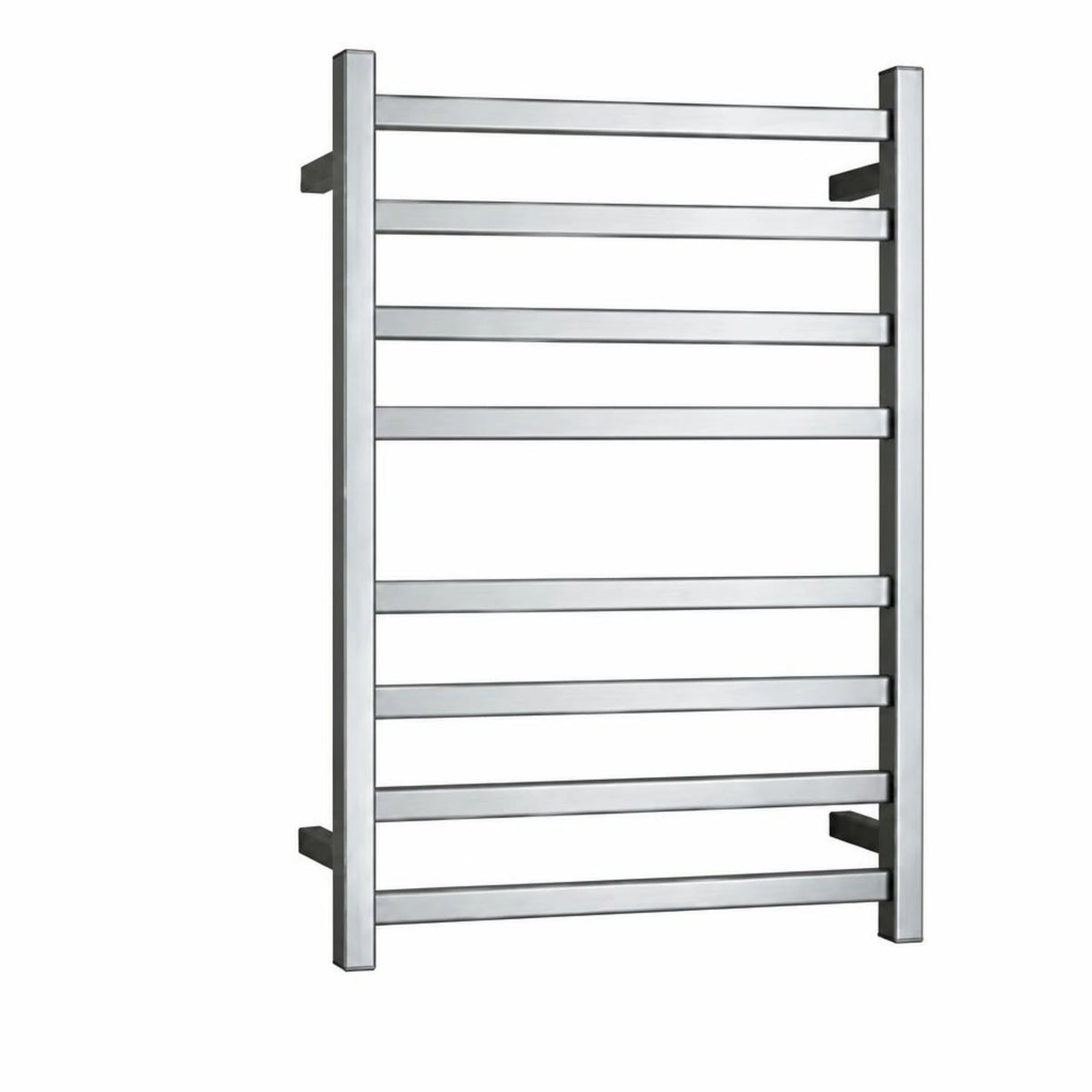 UNIVERSAL Square Electric Heated Towel Rack 8 Bars Inlet Chrome