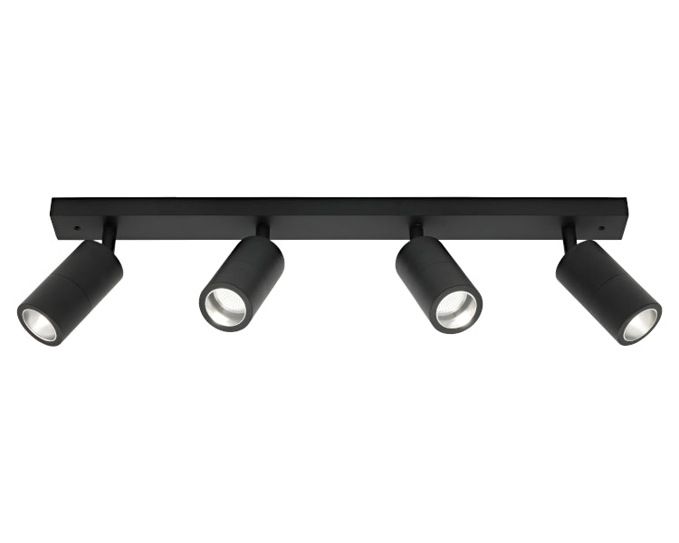 Stockholm 4Lt Rail Black Frame IP44
