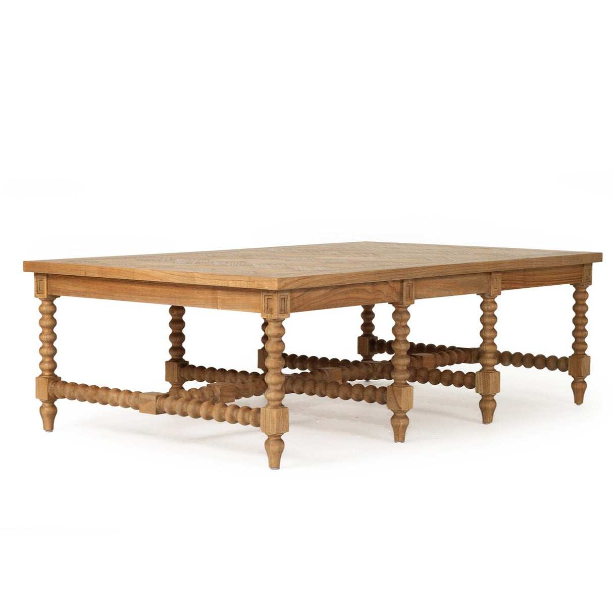 Strathmore Bobbin White Cedar Coffee Table - Herringbone Top - 1.5m