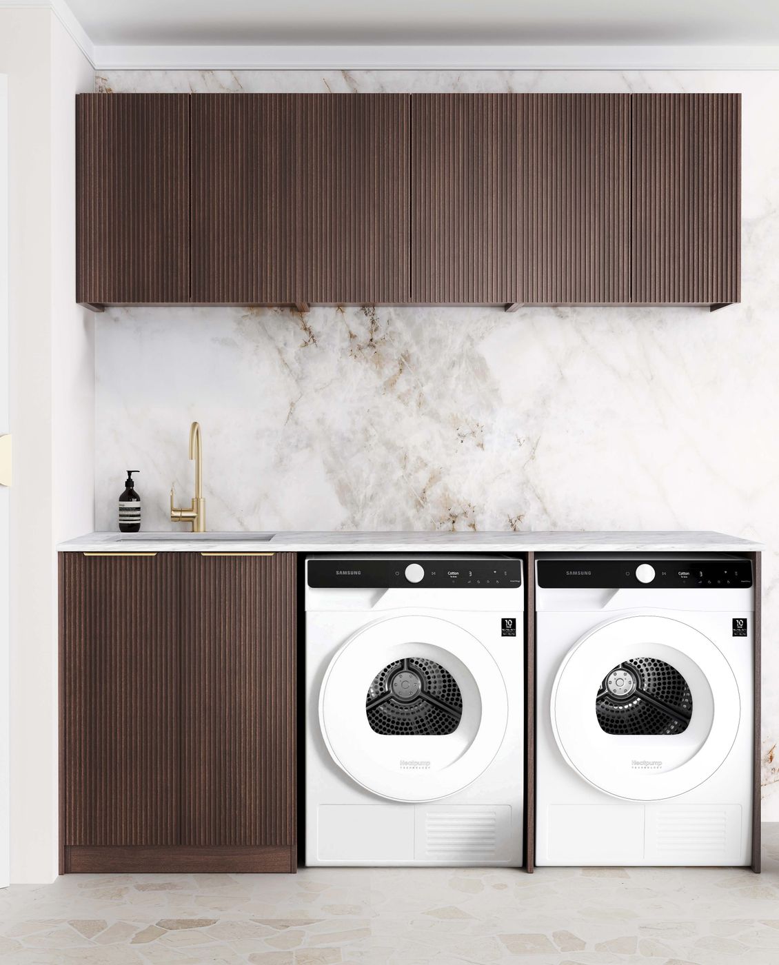 Havana Fluted Sable Walnut Laundry Kit 1960x600x2100