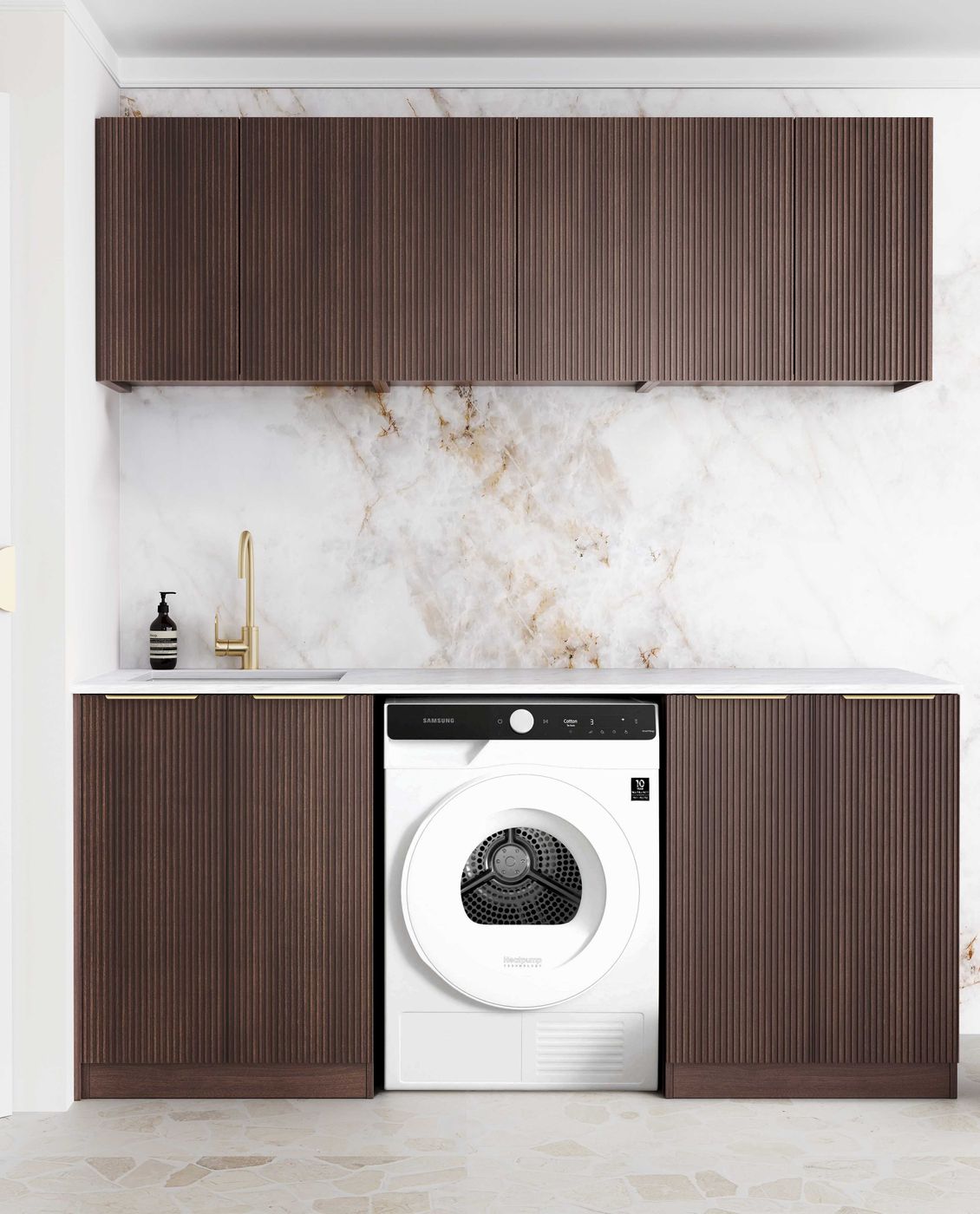 Havana Fluted Sable Walnut Laundry Kit 1960x600x2100