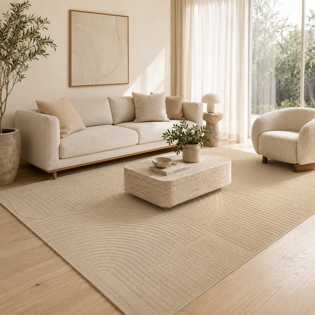 Summit Archie Beige Wool Rug