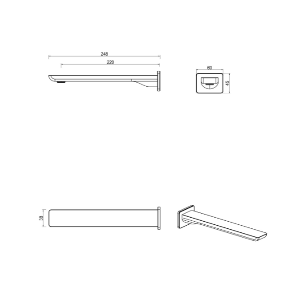 Tiago Straight -Bath Spout