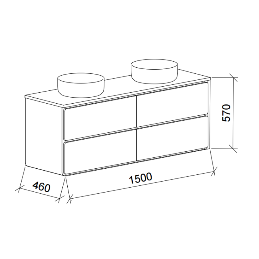 Timberline COLBY Wall Hung Vanity (All Sizes)
