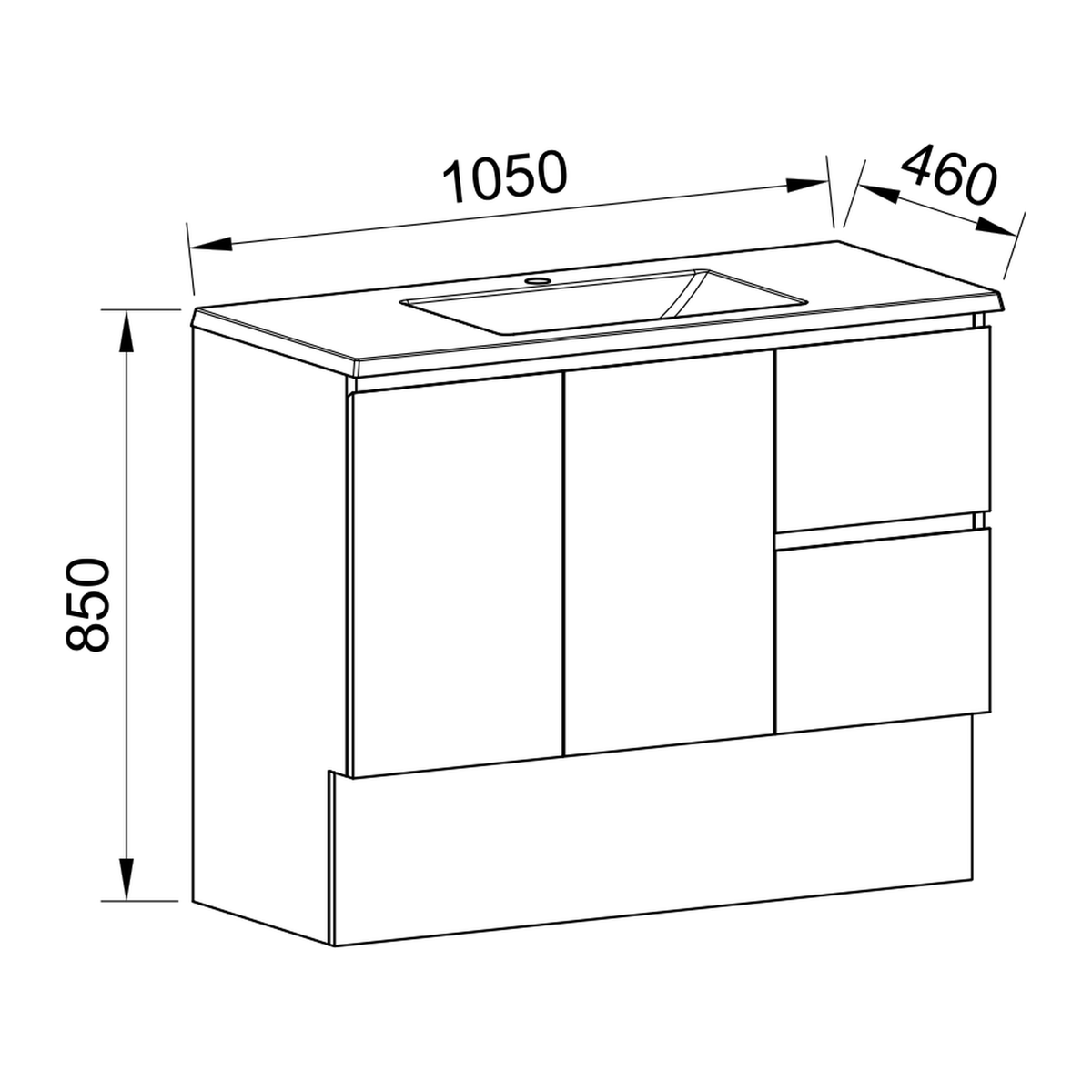 Timberline Carlo Floor Standing Vanity 1050mm