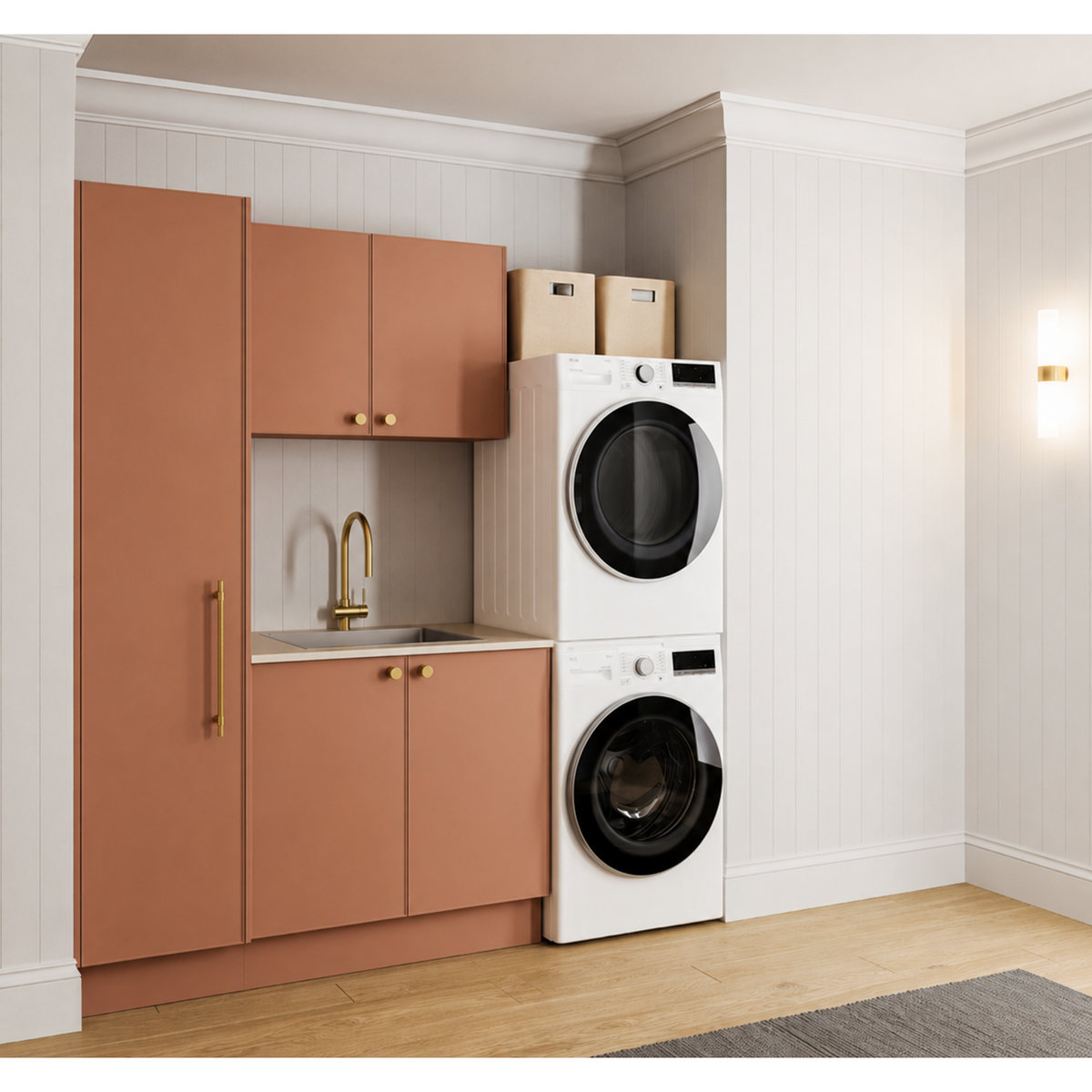 Timberline Custom 1350mm Laundry With Tall And Wall Cabinet Package