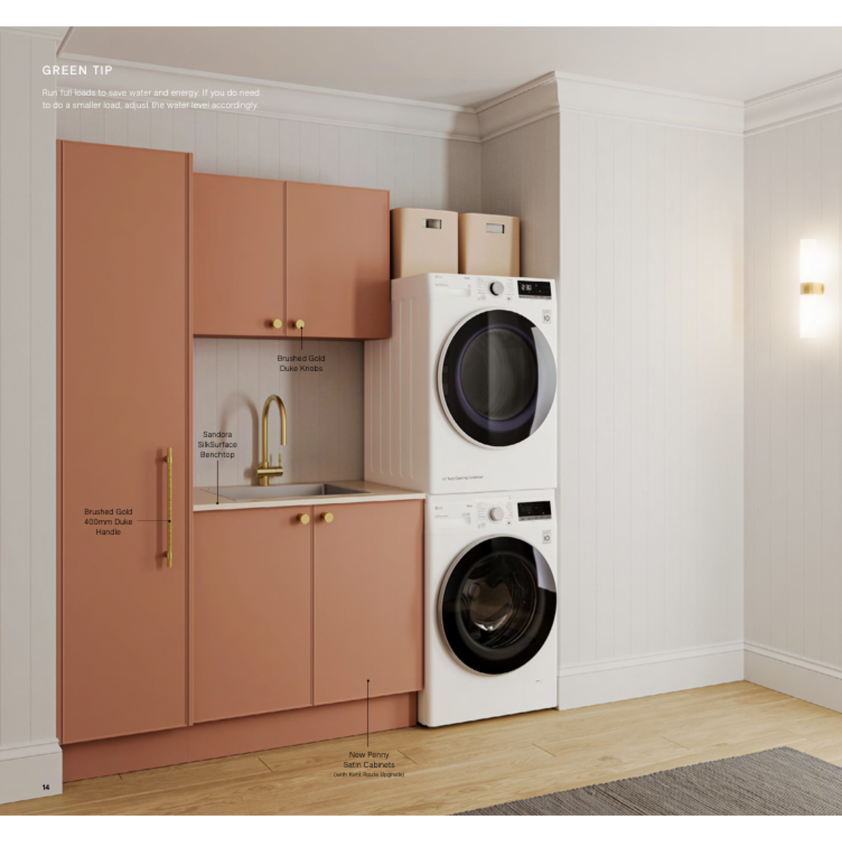 Timberline Custom 1350mm Laundry With Tall And Wall Cabinet Package