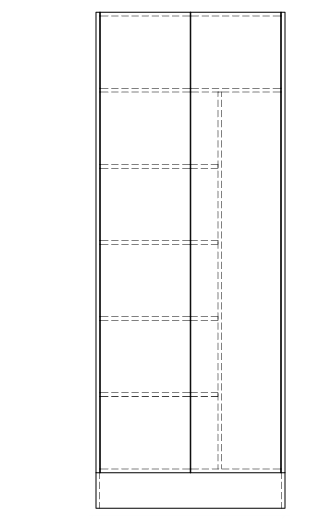 Timberline Modular Laundry 800mm Tall Cabinet - 2 Doors With Broom Section