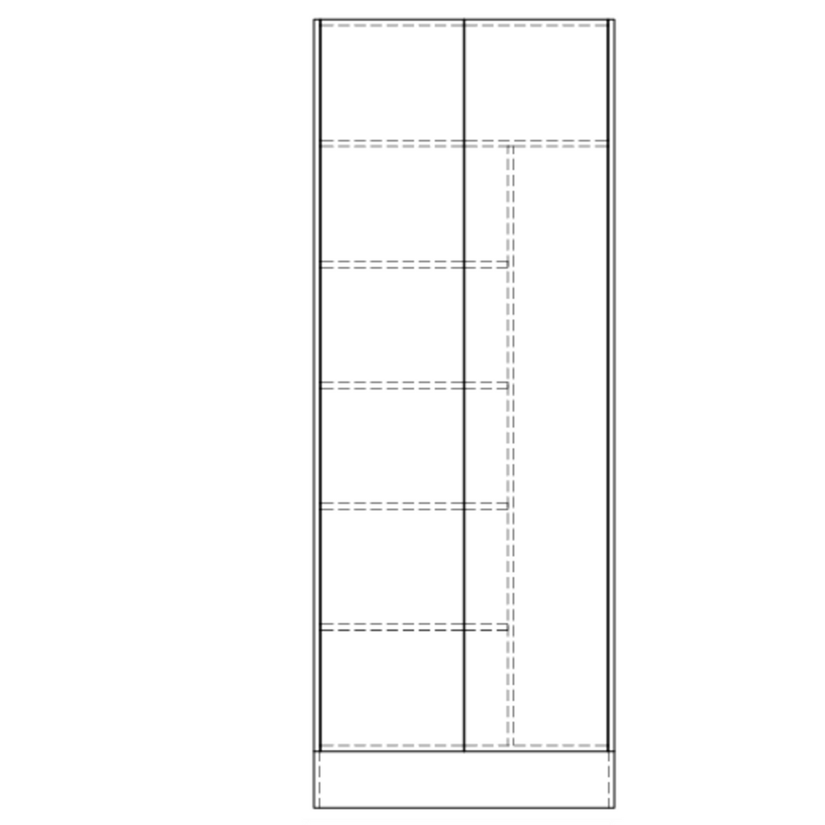 Timberline Modular Laundry 800mm Tall Cabinet - 2 Doors With Broom Section