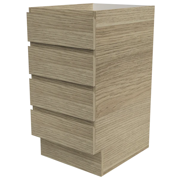 Timberline Modular Laundry 450mm Base Cabinet - 4 Drawers