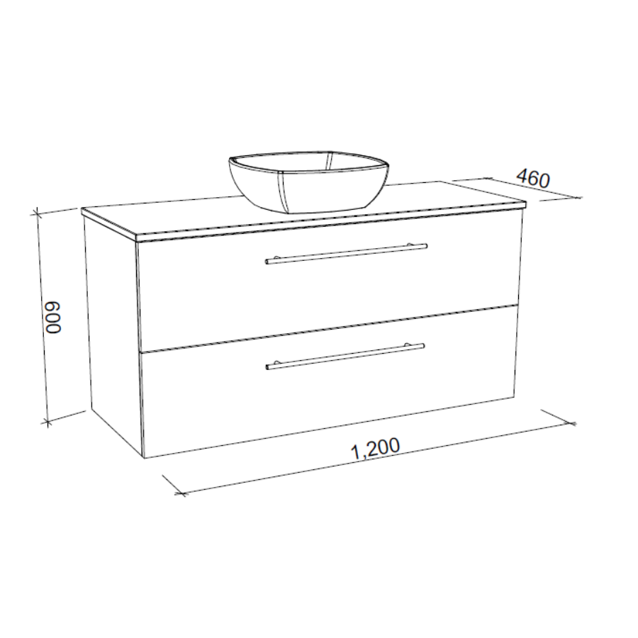 Timberline OXBOW Wall Hung Vanity (All Sizes)