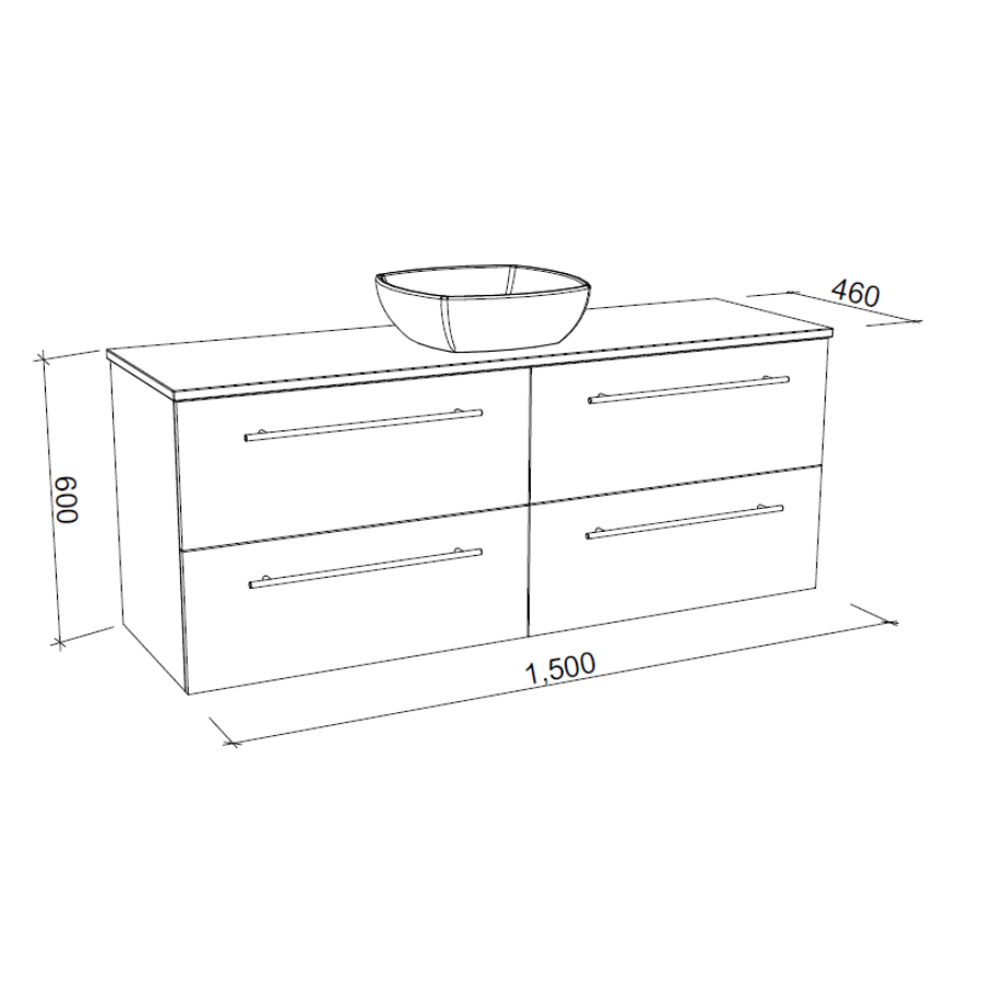 Timberline OXBOW Wall Hung Vanity (All Sizes)
