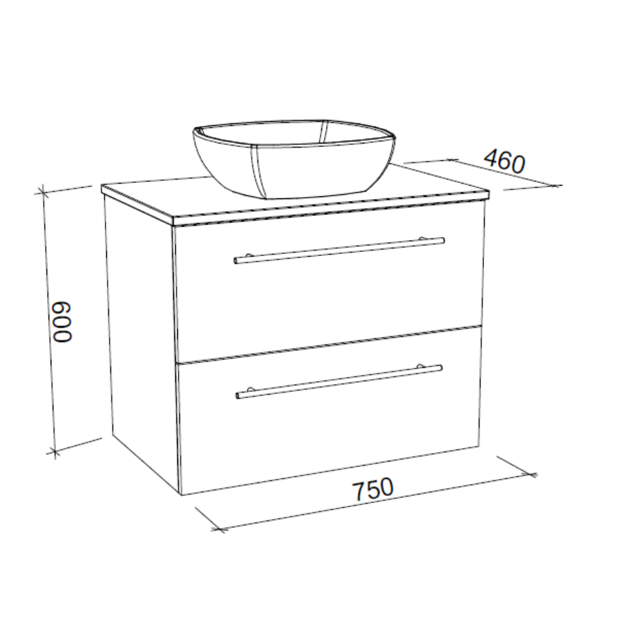 Timberline OXBOW Wall Hung Vanity (All Sizes)