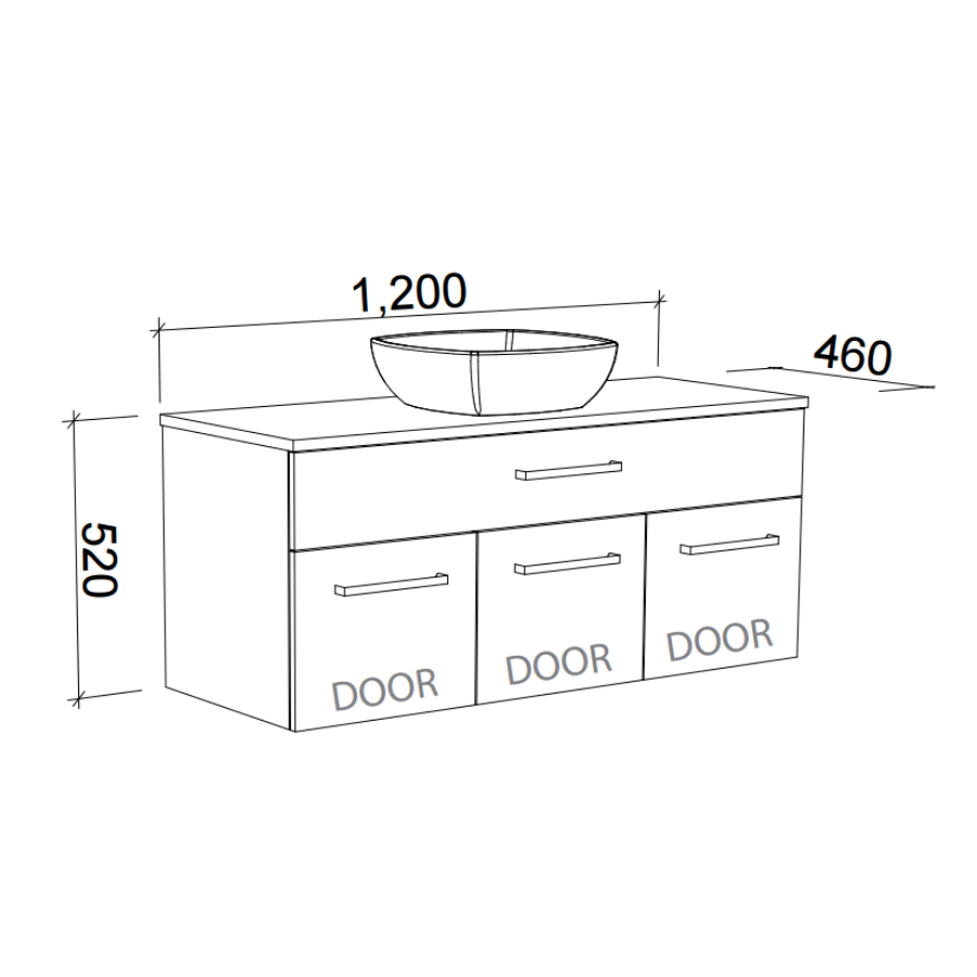 Timberline TAYLOR Wall Hung Vanity (All Sizes)