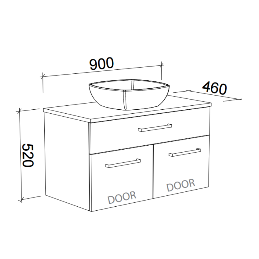 Timberline TAYLOR Wall Hung Vanity (All Sizes)