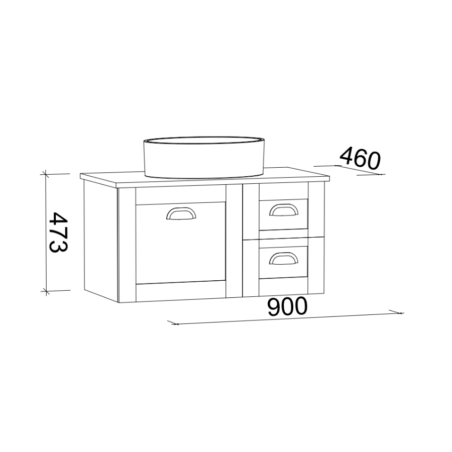 Timberline VICTORIA Wall Hung Vanity (All Sizes)