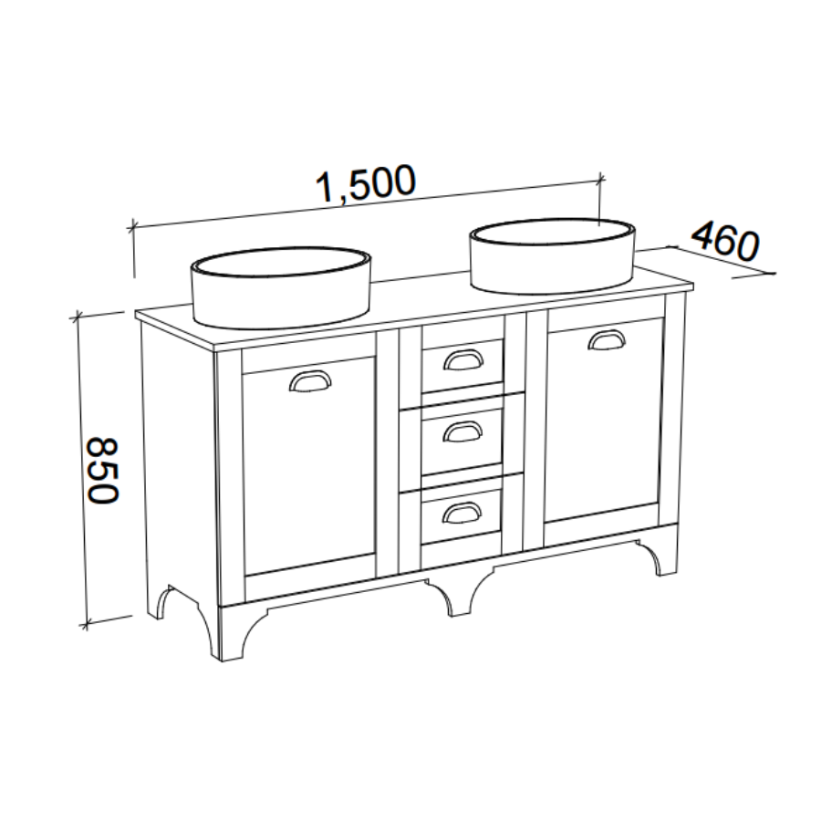 Timberline WINDSOR Floor Standing Vanity (All Sizes)