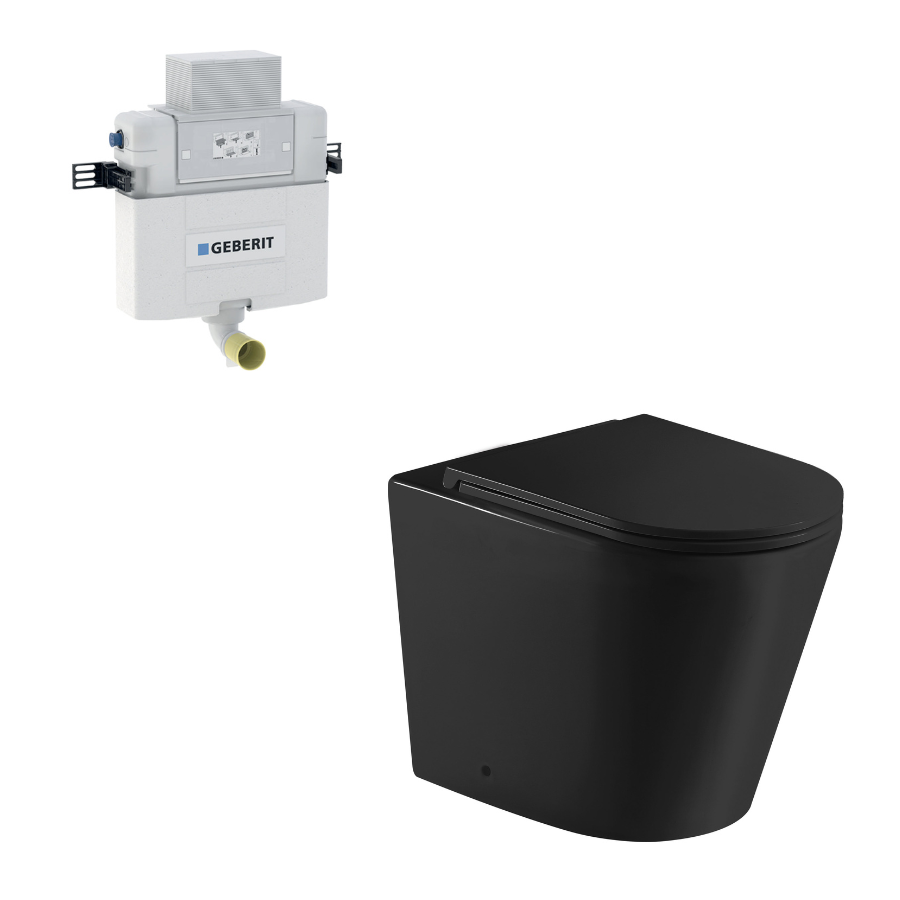 Berlin99 Wall-Faced Floor Toilet Pan (Matte Black)