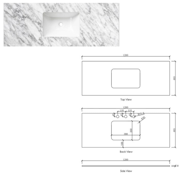 BYRON Wall Hung Vanity 1200mm Natural Oak