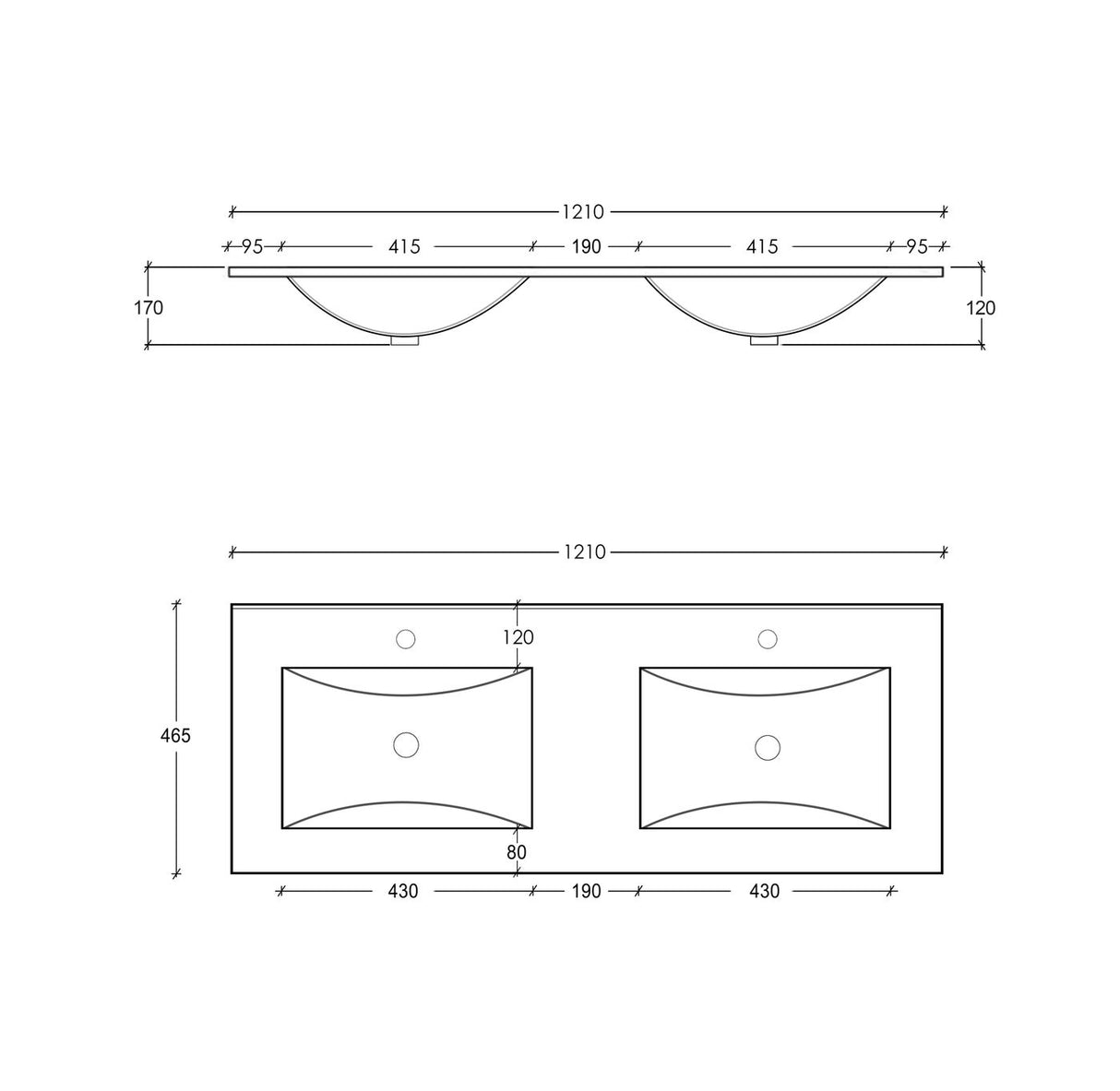 BYRON Fluted Wall Hung Vanity Woodland Oak (All Sizes)