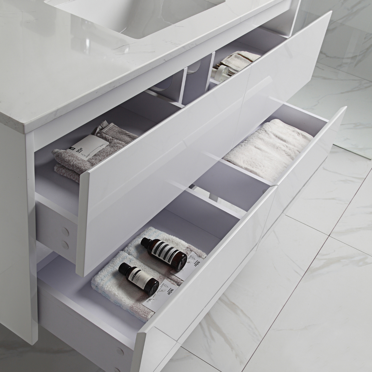 LEONA Wall Hung Vanity Gloss White (All Sizes)