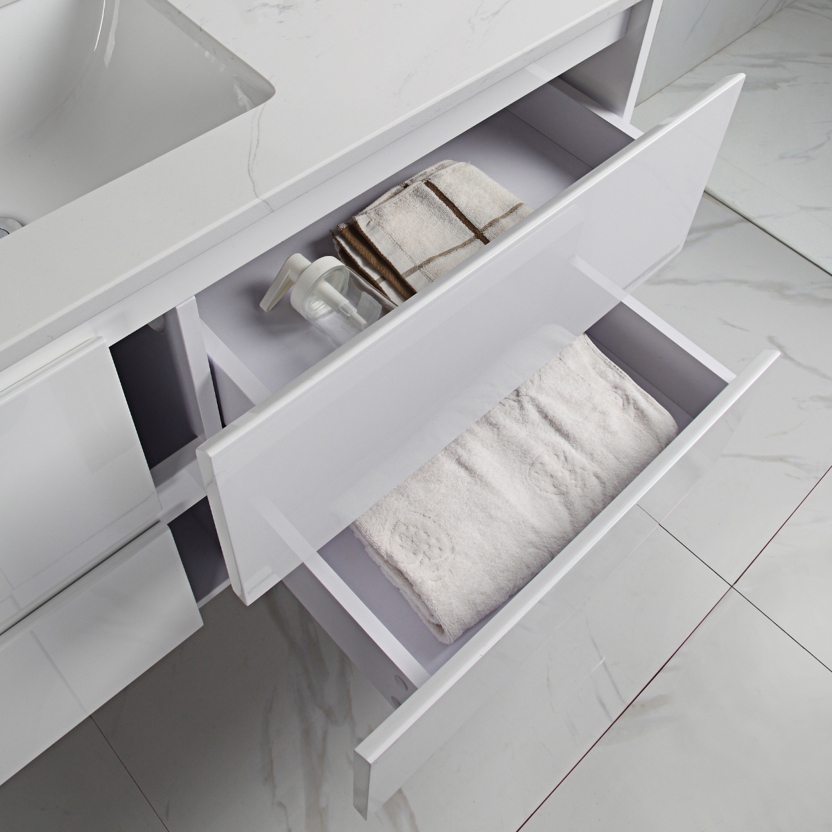 LEONA Wall Hung Vanity Gloss White (All Sizes)