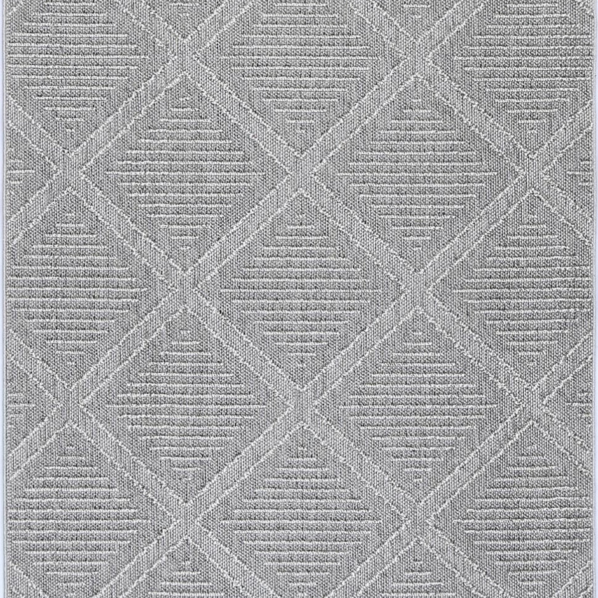 Vanuatu Vouza Grey Geometric Flatweave Rug