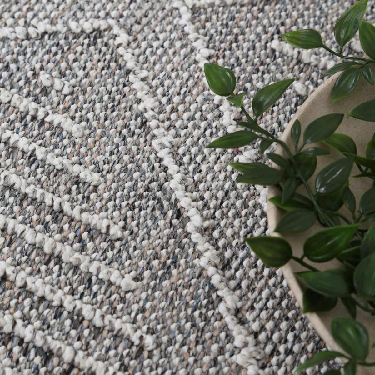 Vanuatu Vouza Grey Geometric Flatweave Rug