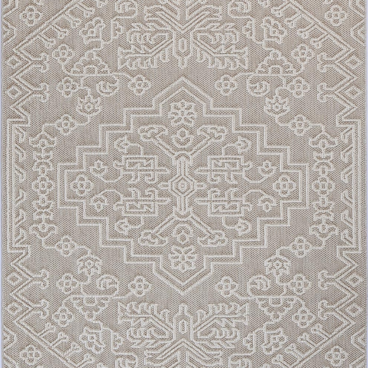 Vanuatu Waita Beige Tribal Flatweave Rug