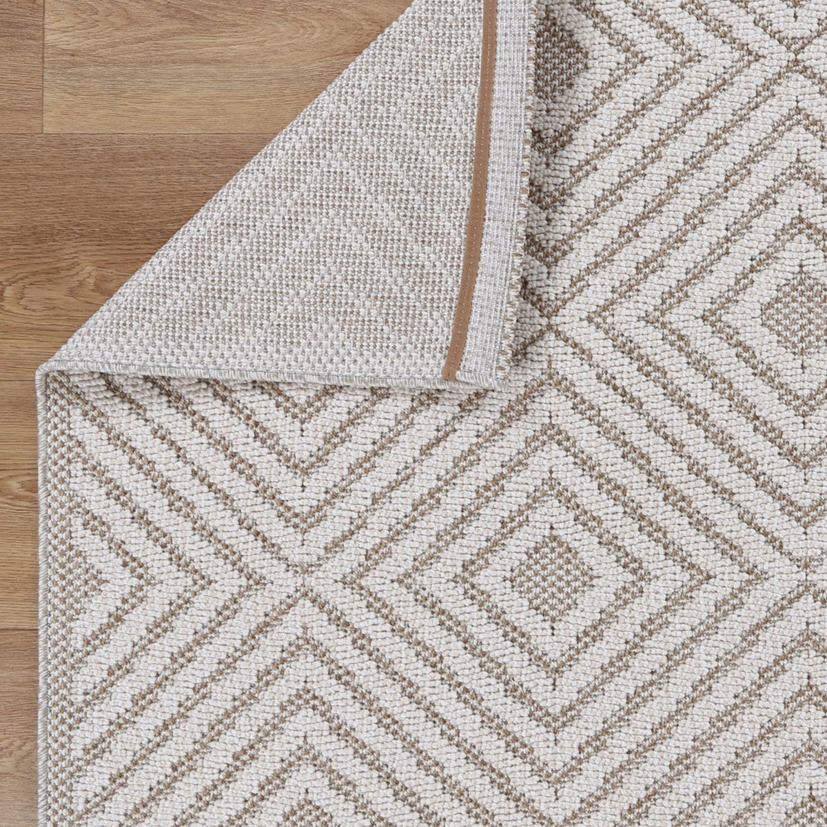 Vanuatu Wickham Beige Geometric Flatweave Rug