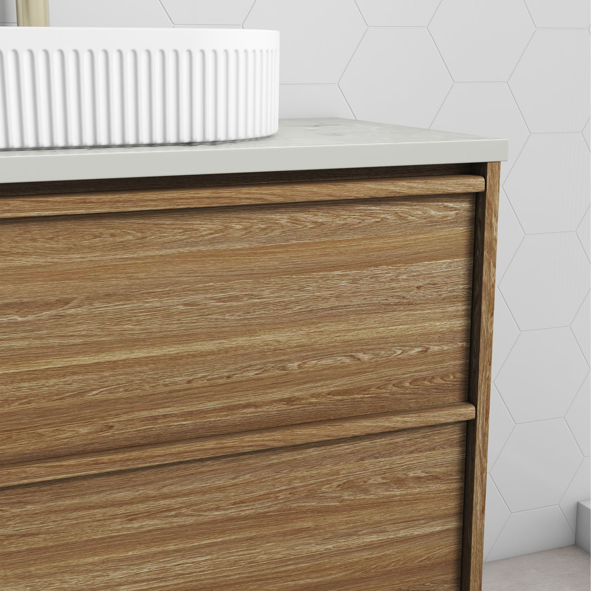 VENETTA Framed Wall Hung Vanity Harvest Oak