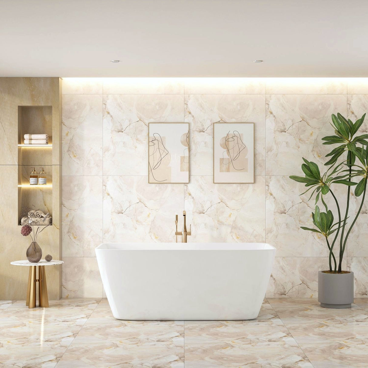 VENICE Gloss White FreeStanding Bathtub 1500mm