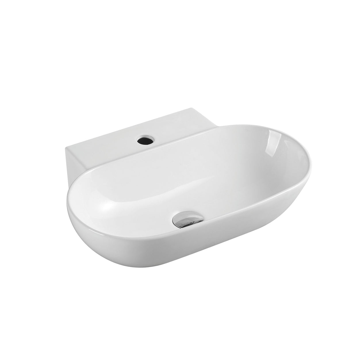 Vento 56M Wall Hung Basin White (Oval: 560x400x125)