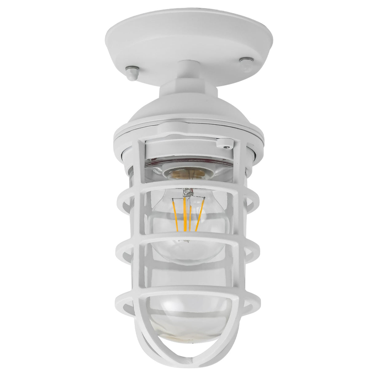 VILLAKU: Exterior Cylinder Aluminium & Glass with Cage Ceiling / Wall Lights IP44